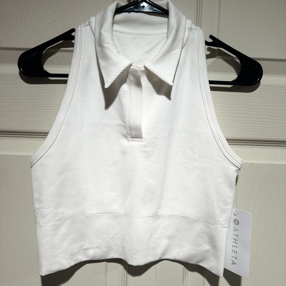 ATHLETA CROP POLO TANK! BRAND NEW WITH TAGS! SIZE MEDIUM!